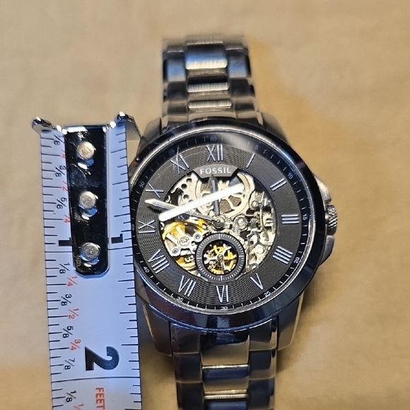 Fossil Black and Silver Skeleton Dial Watch - Picture 5 of 6